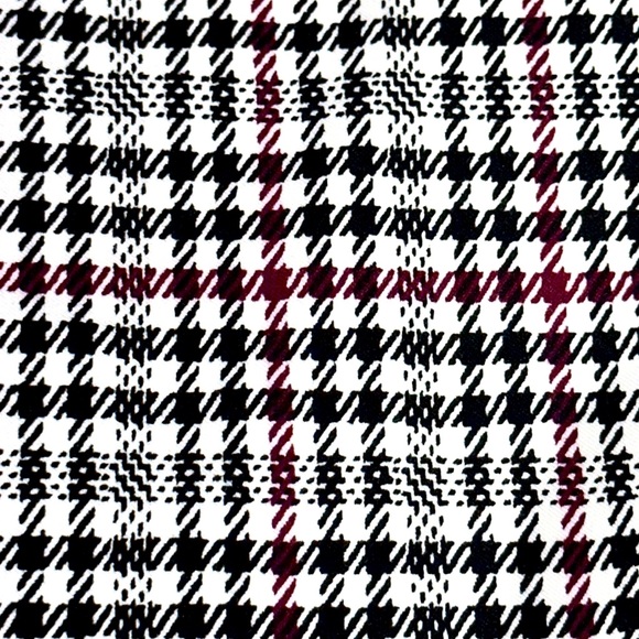 Michael KORS Pull On Stretch Pants. Ankle/Cropped. Black & Burgundy on White. SM - Picture 9 of 10